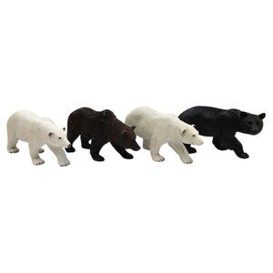 Mojo Polar Bear Woodland Grizzly Black Bear Figures Hand Painted Realistic Toys